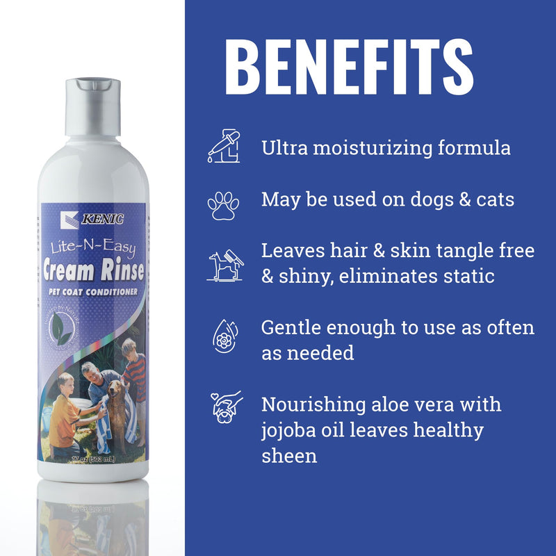 Kenic Lite-N-Easy Pet Cream Rinse Conditioner, 17-Ounce 17oz - BeesActive Australia