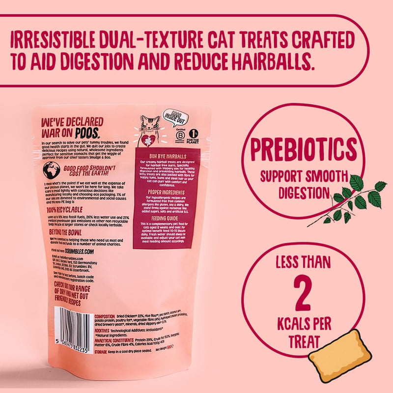 Scrumbles Anti-Hairball Krunchies Cat Treats 60g Hairball 60 g (Pack of 1)