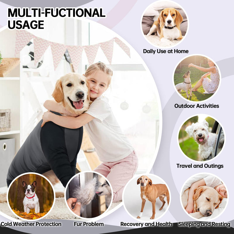 Hjyokuso dog jumpsuit with legs, dog pajamas, dog pajamas for small dogs, dog pajamas with zipper, body dog after surgery for Chihuahua, Pomeranian, Yorkshire Terrier, Bichon Frisé S gray - BeesActive Australia