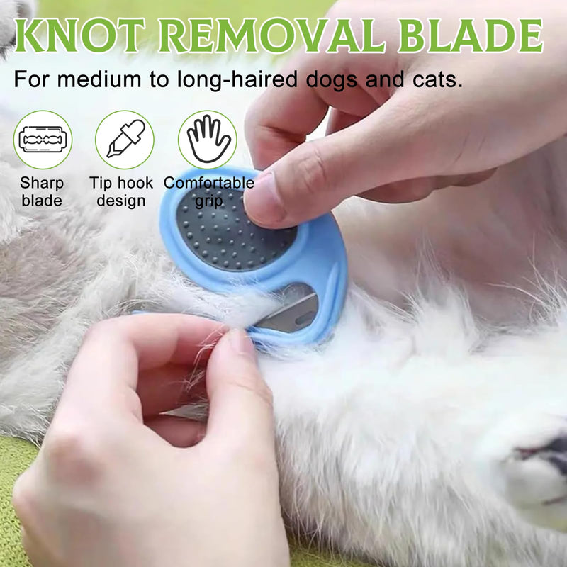 Pack of 2 Pet Knotting Comb, Cat Detangling Knife with Steel Blade, Knot Comb Hair Removal Tool, Knot Comb for Cat, Perfect for Removing Tangles - BeesActive Australia