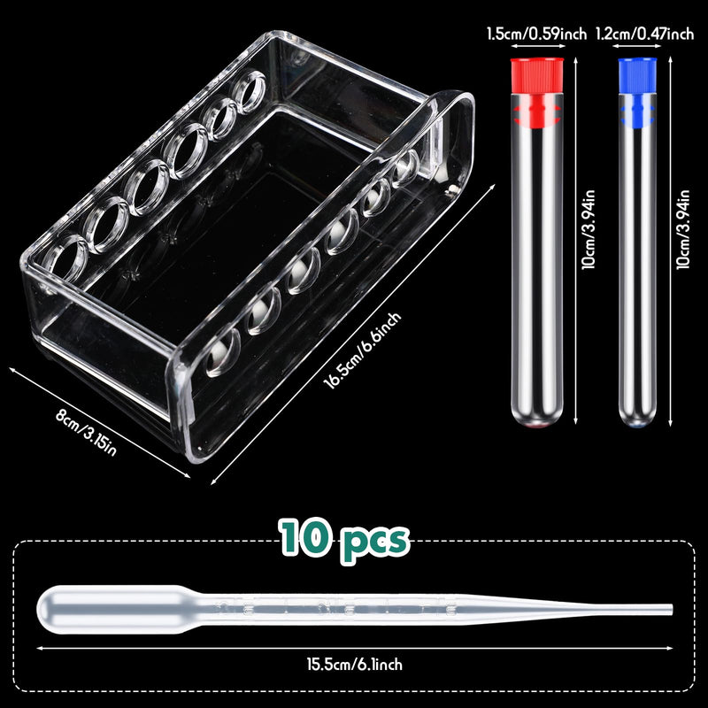 Baderke 28 Pcs Plastic Beakers Test Tubes with Graduated Cylinder Flask