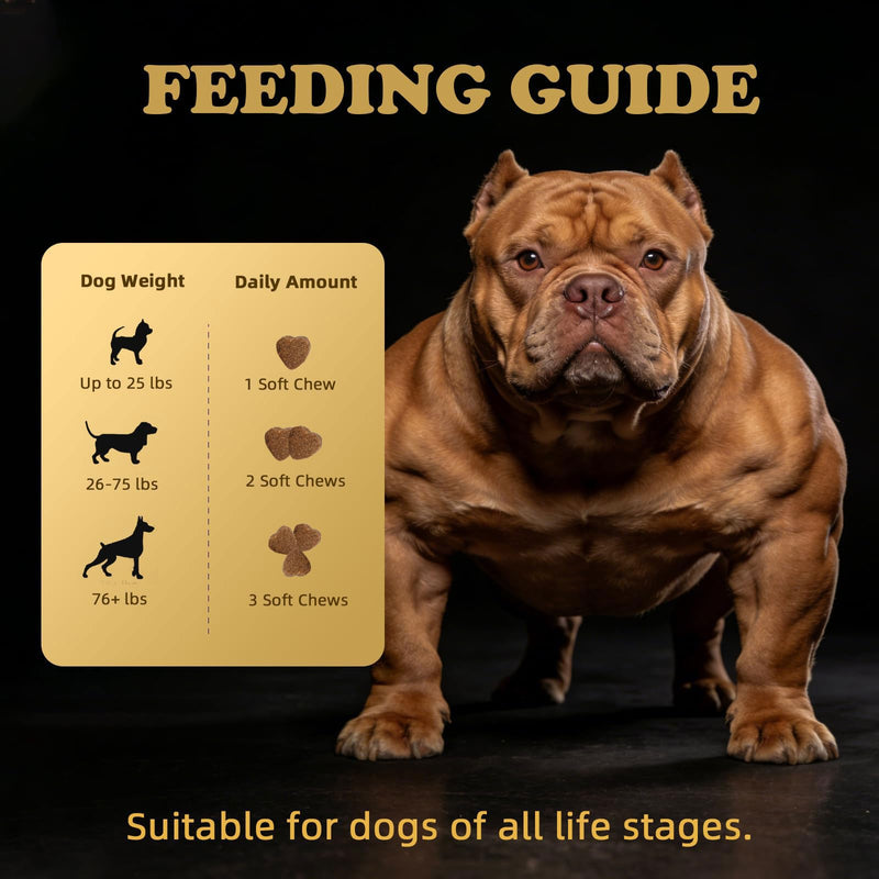 Dog Weight Gainer Supplements - Muscle Builder Chews for Lean Mass - 800mg Whey Protein & BCAAs - High Calorie Food Topper for Picky, Active & Underweight Breeds (100 Ct)