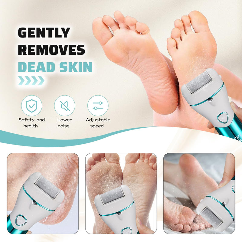Electric Feet Callus Remover Foot File Electric Callus Remover Feet Portable Professional Pedi Feet Care for Dead Skin Callous Remover Tool 2 Speed Waterproof Pedicure Foot File Kit 5688Blue Blue - BeesActive Australia