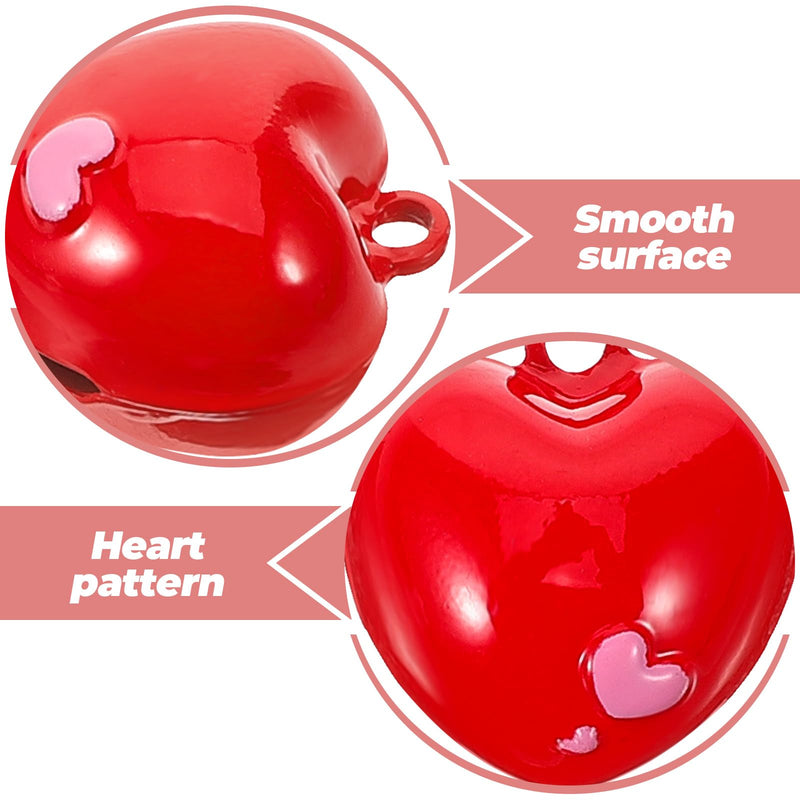 Kisangel 6Pcs Red Cat Collar Bell Heart Shaped Bell Jewelry Charms Pet Collar Pendant Training Charm Pendants Red Heart Keychain Charm for Pet Cat Dog Necklace Collar DIY Keyring Pendant - BeesActive Australia