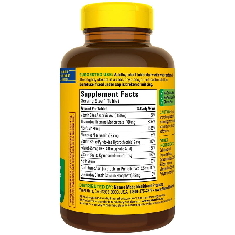 Nature Made Super B Complex, 460 Tablets Bundle with a Pill Oragnizer (2 Items)
