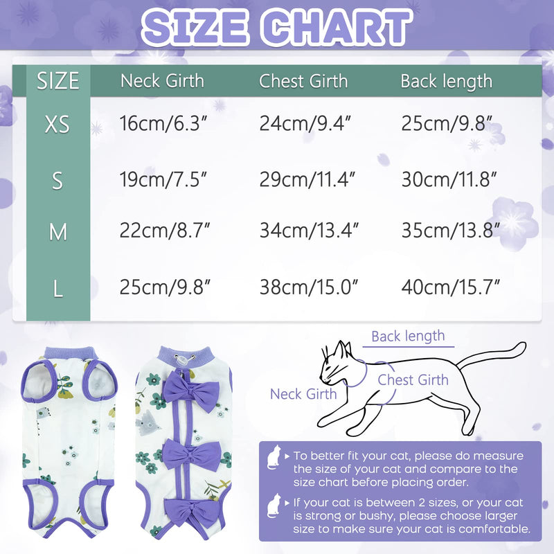 PUMYPOREITY Cat Bodysuit After Surgery, Postoperative Clothing for Cats Body Operation Recovery Anti-leaking for Cat Clothes Castration Body E-Collar Alternative Cat Surgery Recovery Suit (Purple, L) Purple - BeesActive Australia