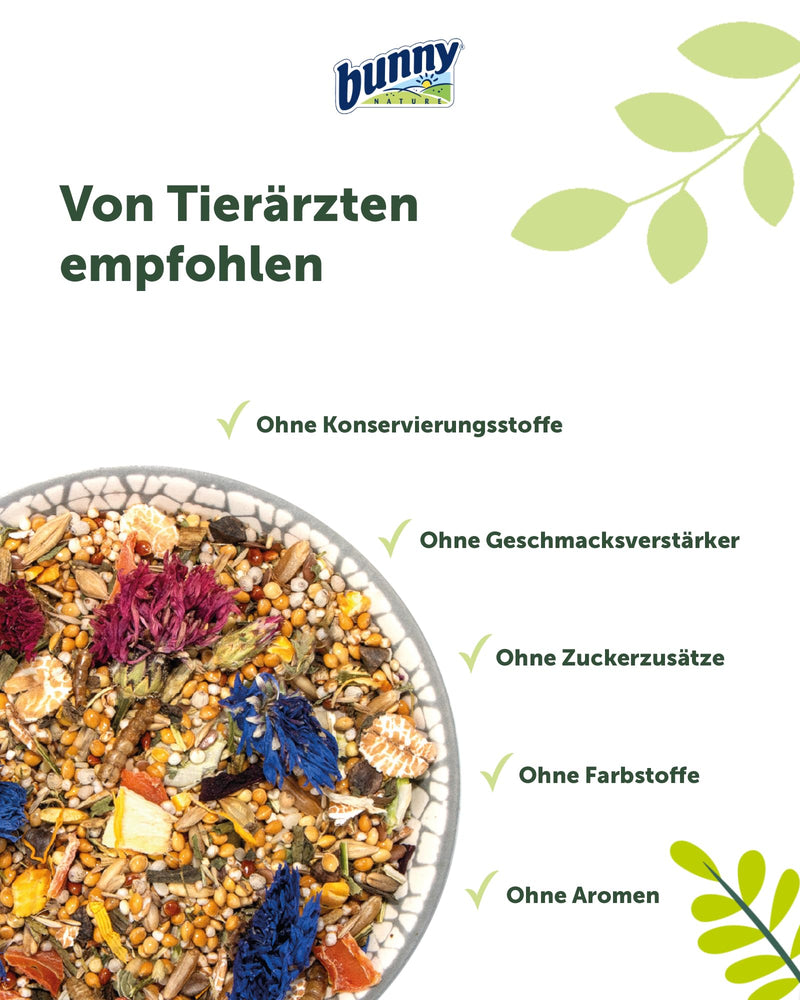 bunnyNature Dwarf Hamster Dream Expert Flower - complete food for dwarf hamsters - food mix with vitamins, flowers, superfood & mealworms - 500g - BeesActive Australia
