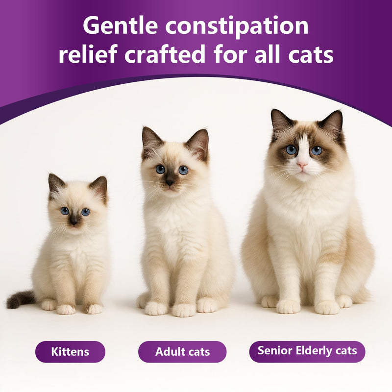 Cat Constipation Relief,Liquid Drops Laxative for Felines,100% Pure Natural Gentle Herbal Supplement,Pets Stool Softener,Promote Digestive Health,Probiotic Gut & Immune Support