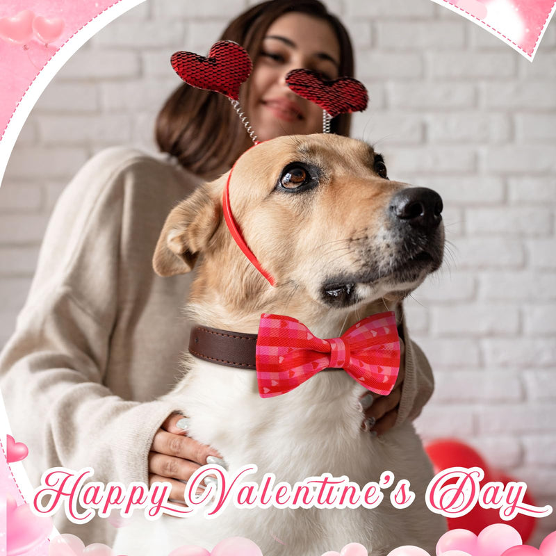Silkfly 60 Pcs Valentine's Plaid Dog Collar Bow Ties Bulk Bachelorette Wedding Dog Bowtie Holiday Dog Accessories Grooming Supplies Puppy Bows Detachable Collar Charms for Small Medium Large Dogs Cat - BeesActive Australia