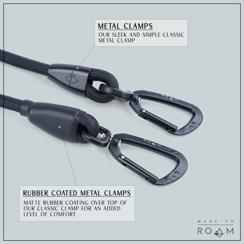 MADE TO ROAM Premium Everyday Leash - Ultra Soft Dog Leash with Aviation Aluminum Carabiner for Small, Medium, Large Dogs - Texas Flair, 4ft (Metal Clamps) 4 Feet, Metal Clamps - BeesActive Australia