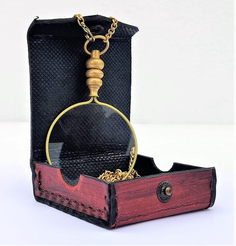 50Mm Brass Magnifying Glass A Beautiful Necklace Chain Library Reading Fine Print Zooming Increase Vision Jewelry