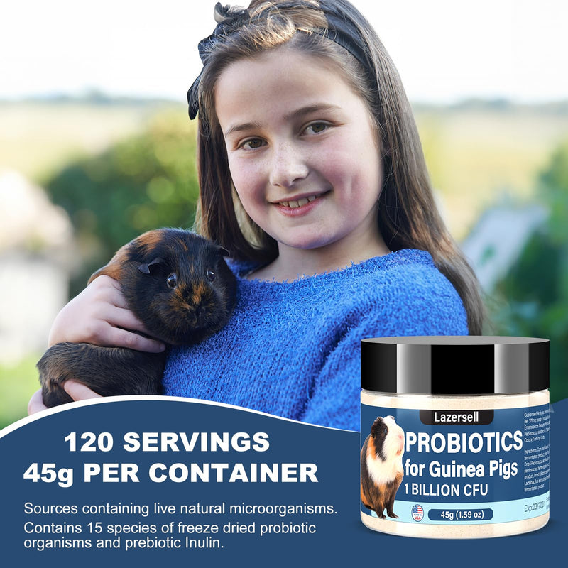 Probiotic for Guinea Pigs Digestive Health Support with Natural Prebiotics - Guinea Pigs Probiotics Safe Daily Supplement for All Guinea Pig Sizes All-Natural Dietary Digestive System Formula(1.59 OZ) - BeesActive Australia