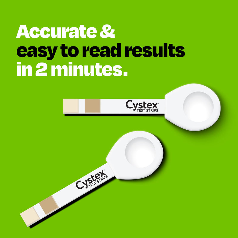 Cystex UTI Test Strips for Women & Men - Fast, At-Home Urinary Tract Infection Test Kit - Detects Leukocytes & Nitrites - Clinically Accurate Results in 2 Minutes - 4 Test Strips per Box Test Strips 4ct