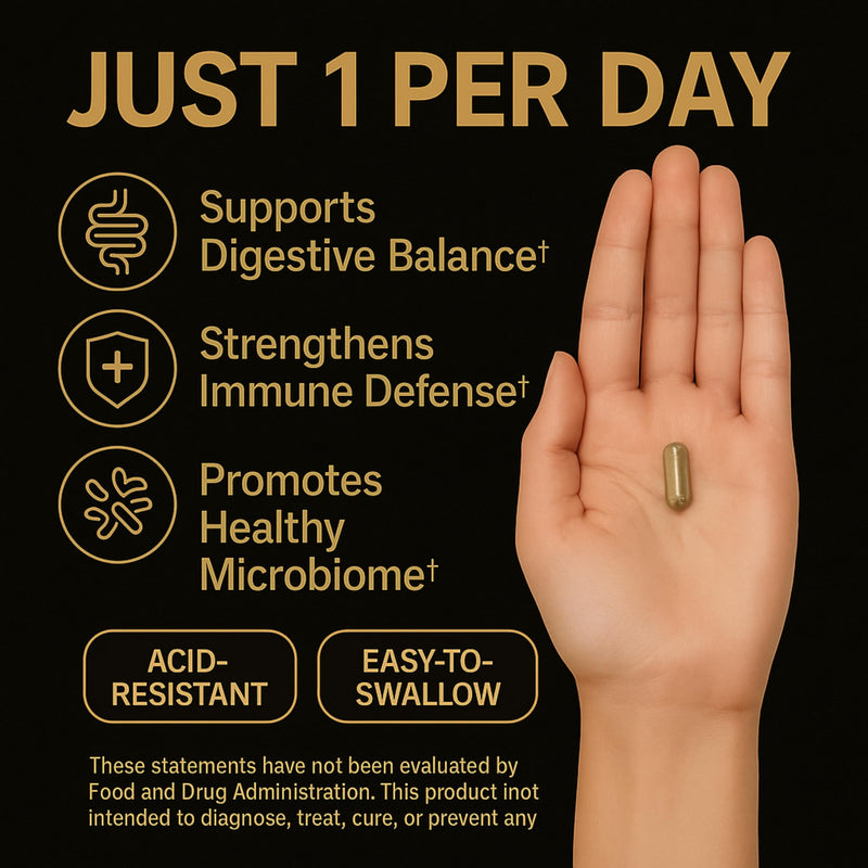 Grow Vitamin Deep Immune Probiotic and Prebiotic Supplement with 60 Billion CFUs for Digestive Health, Helps Ease Constipation, Diarrhea, Gas and Bloating - 30 Capsules