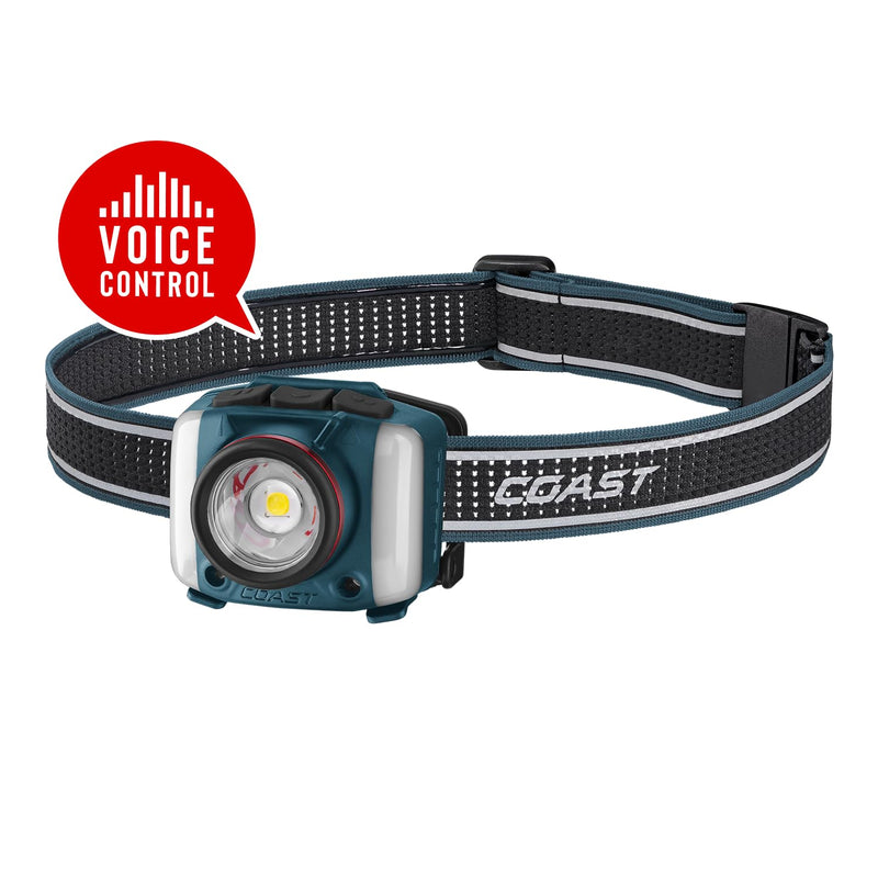 Coast FL97R Voice-Controlled 1200 Lumen Rechargeable LED Headlamp with Pure Beam® Spot & Flood, ARC Lighting, Red & Green Color Modes, Glide Focus™ Radial Arm Dial and USB-C Charge Port, Ocean Blue - BeesActive Australia