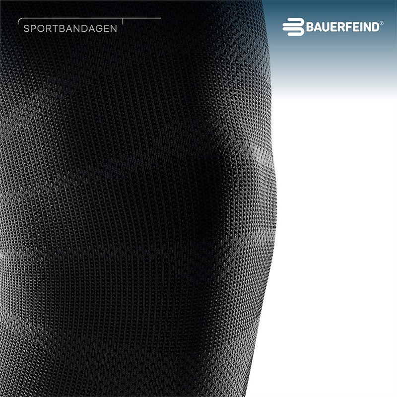 Bauerfeind Sports Compression Knee Support NBA - Lightweight Design with Gripping Zones for Basketball Knee Pain Relief & Performance with Team Designs (Black, L) Large Black - BeesActive Australia
