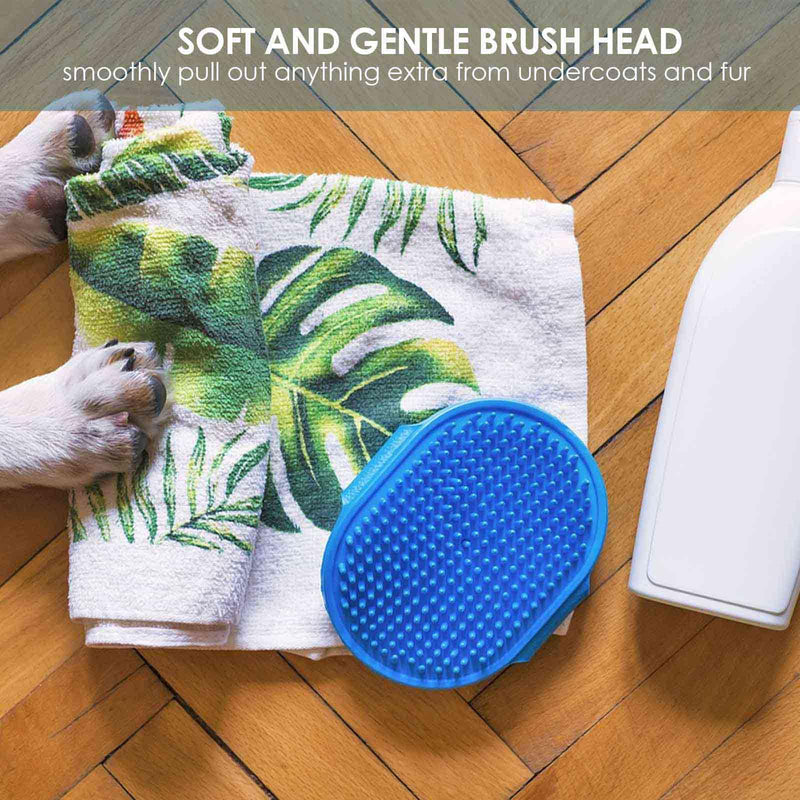2 Pack Dog Grooming Brush, Premium Soft Silicone Pet Bath Brushes with Adjustable Handle, Shampoo Soothing Comb for Wet Dry Long Short Haired Dogs & Cats Massaging, Deshedding - BeesActive Australia