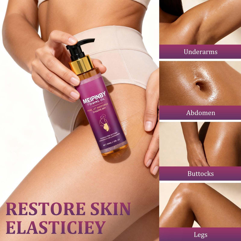 Body Firming Oil, Fast Absorbing Skin Tightening Oil for Arms, Chest & Thighs, Post-Shower Hydration with Vitamin E, Rosehip & Almond Oil,3.38 FL OZ (100ml)