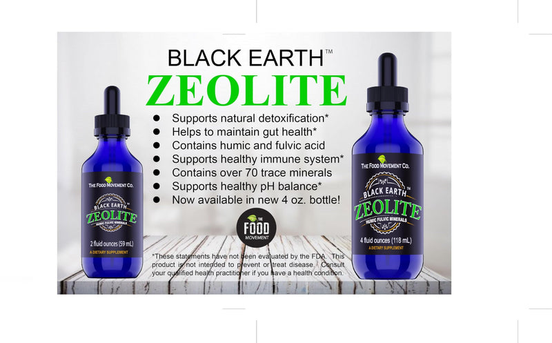 The Food Movement Black Earth Zeolite with Humic Fulvic Acids, Trace Minerals for Gut Health, Immune Support - 1oz Liquid Drops Supplement 1 Fl Oz (Pack of 1) - BeesActive Australia