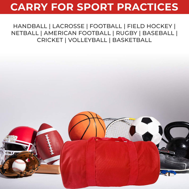 Impecgear Round Duffel Team Sports Equipment Bags, Travel Gym Fitness Bag. Red - BeesActive Australia