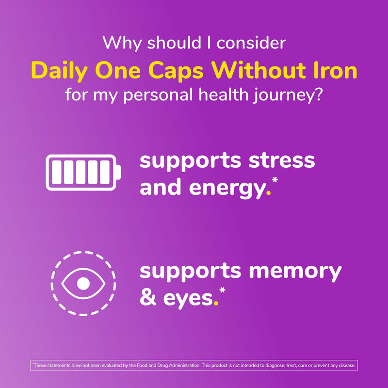 Twinlab Daily One Caps Without Iron - Nutritional Supplement with Zinc, B Vitamins, Magnesium, and More - 180 Capsules