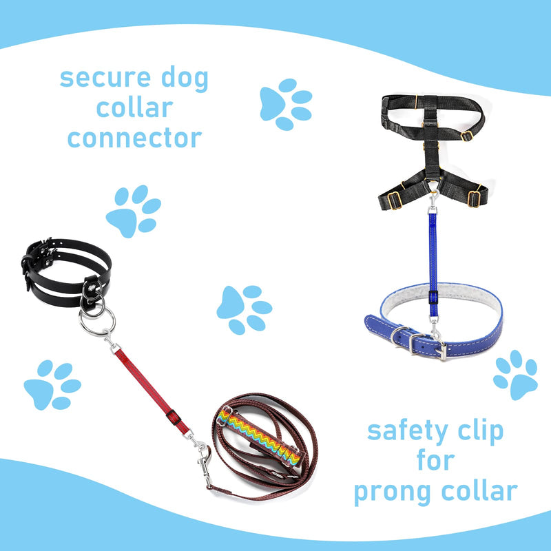 Cobee Dog Collar Clips, 2pcs Reflective Nylon Puppy Collar, Replacement Collar, Adjustable Pet Harness Connector, Double Sided Safety Lock Clip for Dog Puppies (Blue,Red) Blue,Red - BeesActive Australia