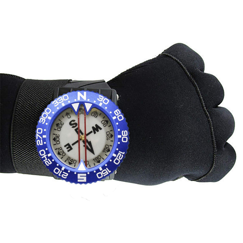Scuba Choice Diving Compass (Wrist/Bungee Mount) – Easy-to-Read Underwater Navigation Tool for Scuba Diving, Durable Design with Rotating Bezel, Reliable Directional Aid for Deep Dive Adventures Black Aluminum Frame - Wrist Compass