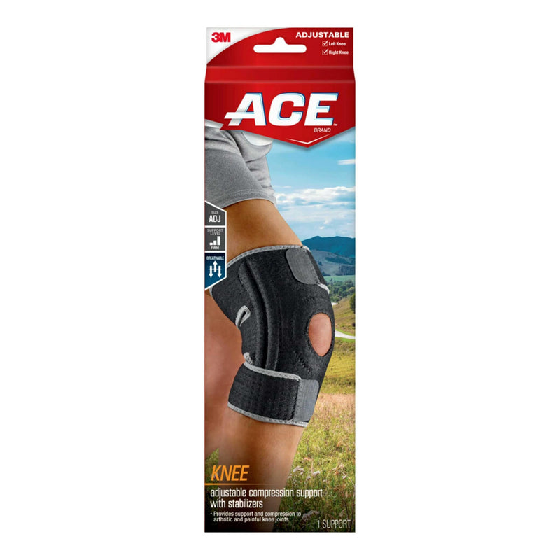 ACE Brand Adjustable Knee Brace with Side Stabilizers Provides Support & Compression to Arthritic and Painful Knee Joints Adjustable Knee Brace w/ Stabilizer