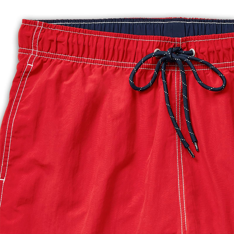 Nautica Men's Solid Quick Dry Classic Logo Swim-Trunk Standard X-Large Nautica Red - BeesActive Australia