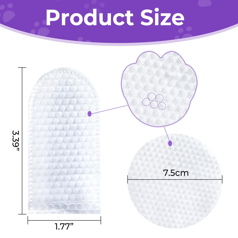 MeCids Dogs Dental Cleaning Finger Wipes 60PCS Pet Teeth Cleaning Tool Teddy Pet Small Dog Cat Cleaning Supplies Unscented