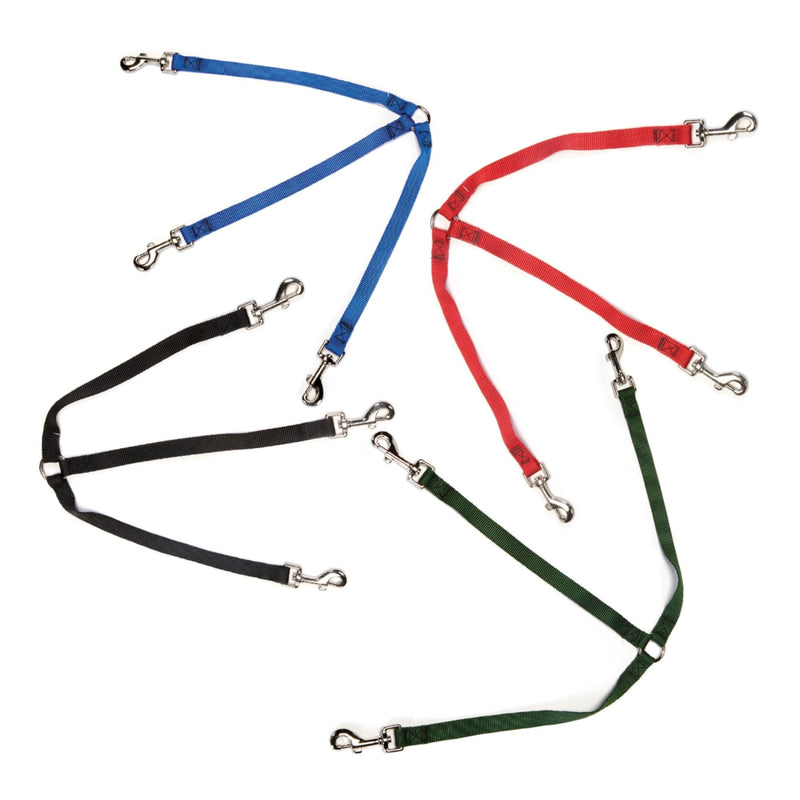 Guardian Gear 12" Nylon 3-Way Medium Dog Coupler with Nickel-Plated Swivel Clip, Black - BeesActive Australia