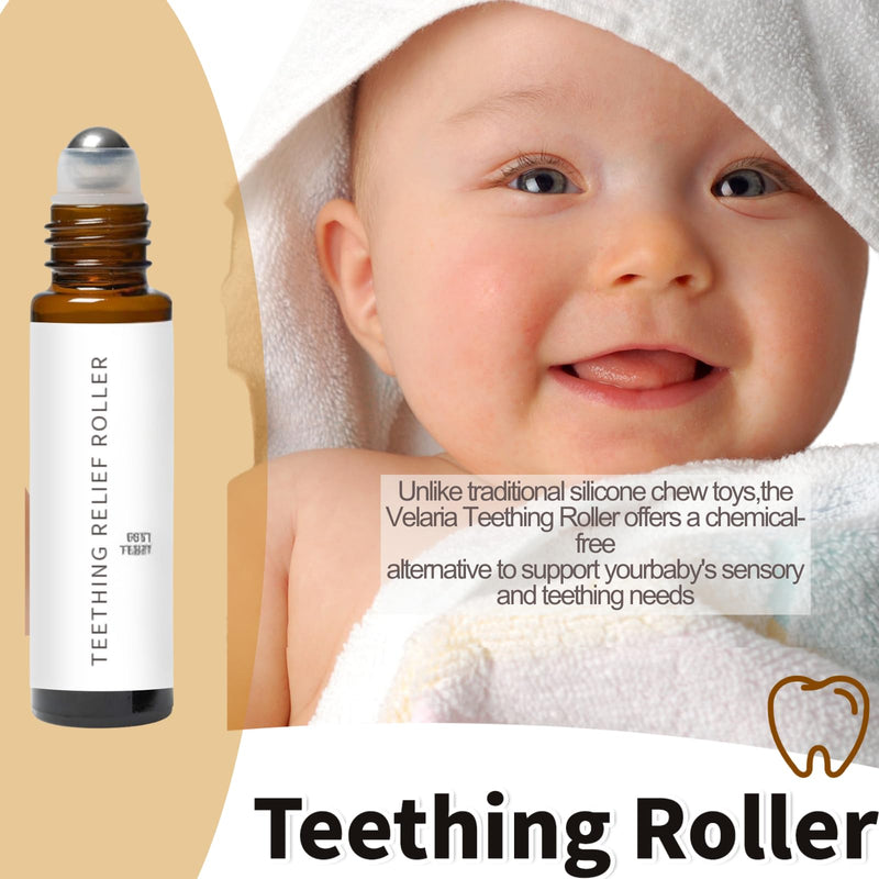 3Pcs Teething Roller All Natural for Babies, A Thousand Roses Teething Roller Oil, Teething Relief Roller