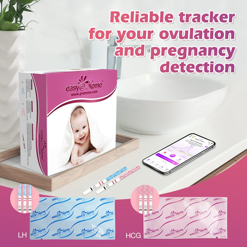 Easy@Home Ovulation Test Kit: 50 Ovulation Strips & 20 Early Pregnancy Tests & One Basal Body Thermometer & Urine Cups 71 Count (Pack of 1) - BeesActive Australia