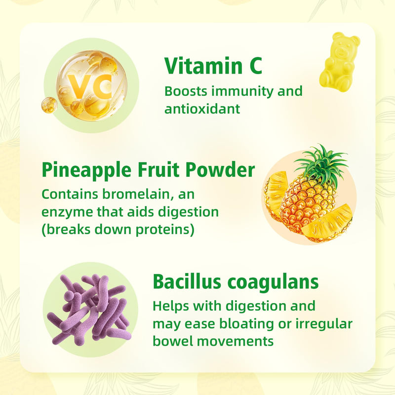 Premium Feminine Balance Gummies for Women's Immune Health, Hawaiian Pineapple Gummies Support pH Balance & Immune Support, Vegan, Gluten-Free, 60 Gummies ﻿ 1pack