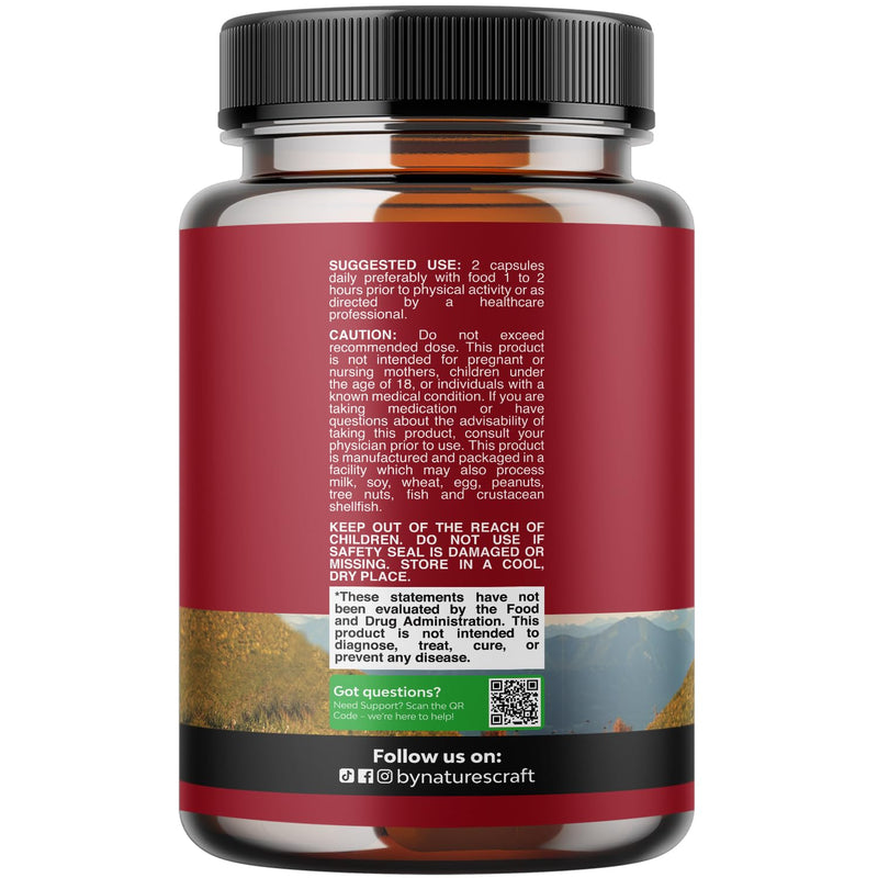 Horny Goat Weed Extract Complex - Invigorating Blend with Tribulus Saw Palmetto L Arginine and Tongkat Ali Extract and Maca Root for Men and Women for Enhanced Energy and Stamina - 30 Servings 60 Count (Pack of 1) - BeesActive Australia