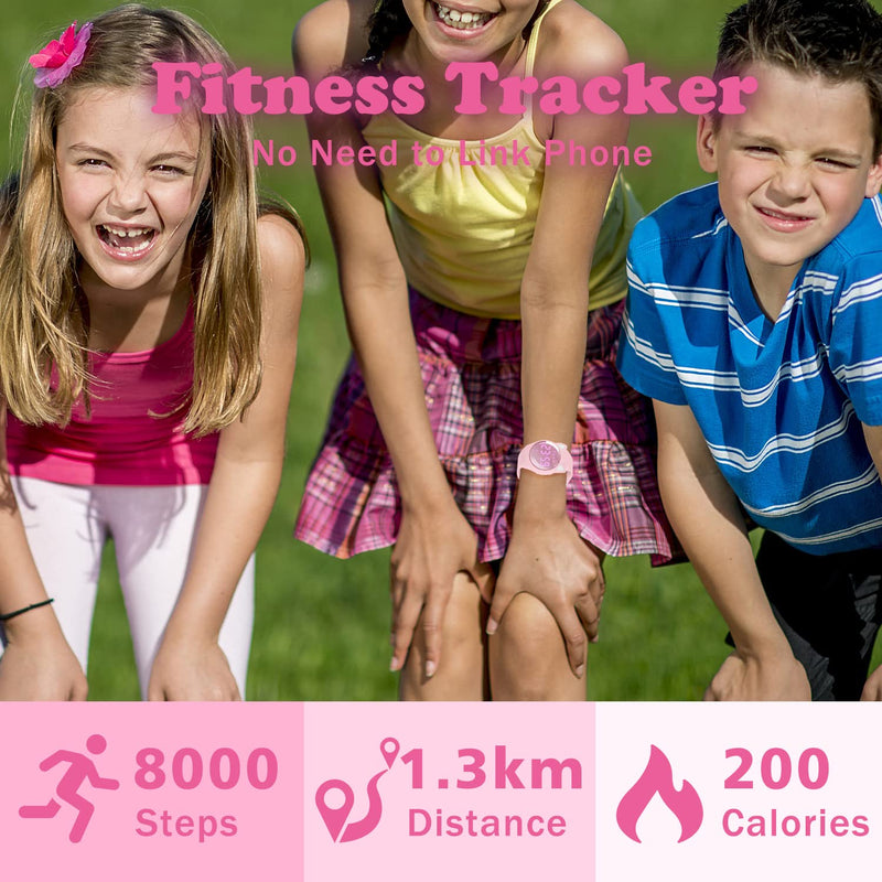 BEN NEVIS Kids Watch, Digital Watch for Boys Girls, Sport Watch with Fitness Tracker, Alarm Clock, Stopwatch, No App and Waterproof, Watch for Kids Ages 5-12 19-Pink-DJ
