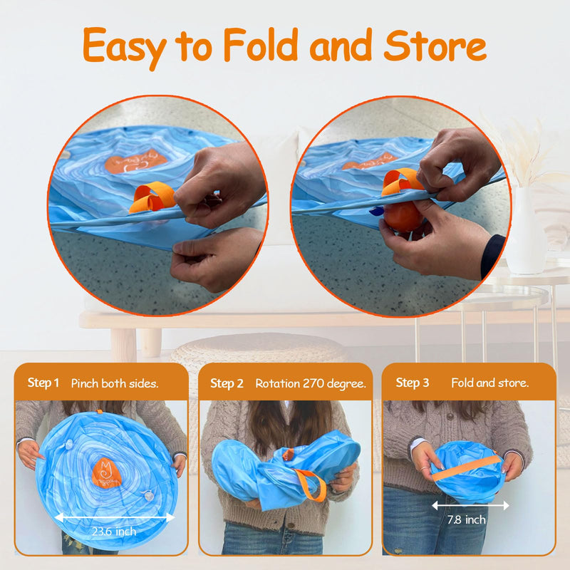Migipaws Interactive Cat Ball Toy Set, Fun Tracker, Glowing Chase Ball with MystiChaser Pouch, Fluffy Tail, A Small Mice (Orange) orange - BeesActive Australia