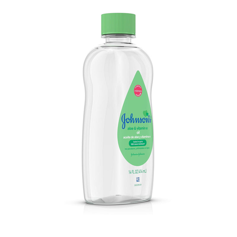 Johnson's Baby Johnson & Johnson Baby Oil, Aloe Vera & Vitamin E, Multicolor, 14 Fl Oz 14 Fl Oz (Pack of 1)