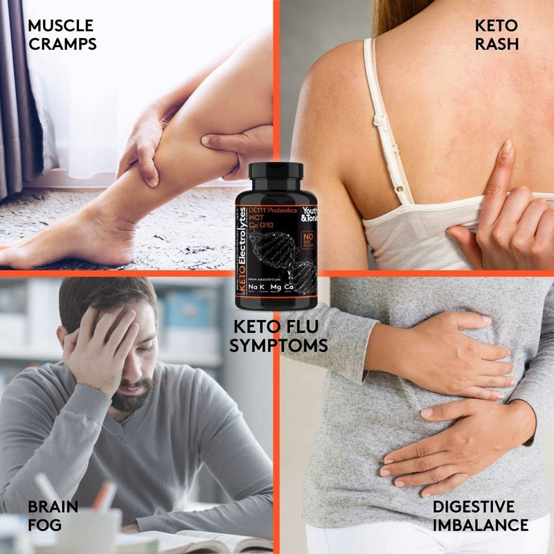 Youth & Tonic MCT Keto Electrolyte Pills, Fasting Electrolytes & Salts | CoQ10 & Probiotics, Low Carb & Carnivore, Sugar Free Electrolyte Capsules, Hydration, Potassium Magnesium Supplement, 120 Ct