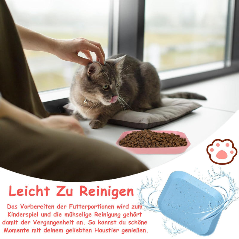 PWCTNT Cat Bowl, Pack of 6 Cat Feeding Bowls, Flat Cat Feeding Bowl, Square Cat Bowl, Colorful Cat Bowl Set, Simple Cat Bowl, Cat Plate, Cat Bowl for Kittens and Short-Legged Cats - BeesActive Australia