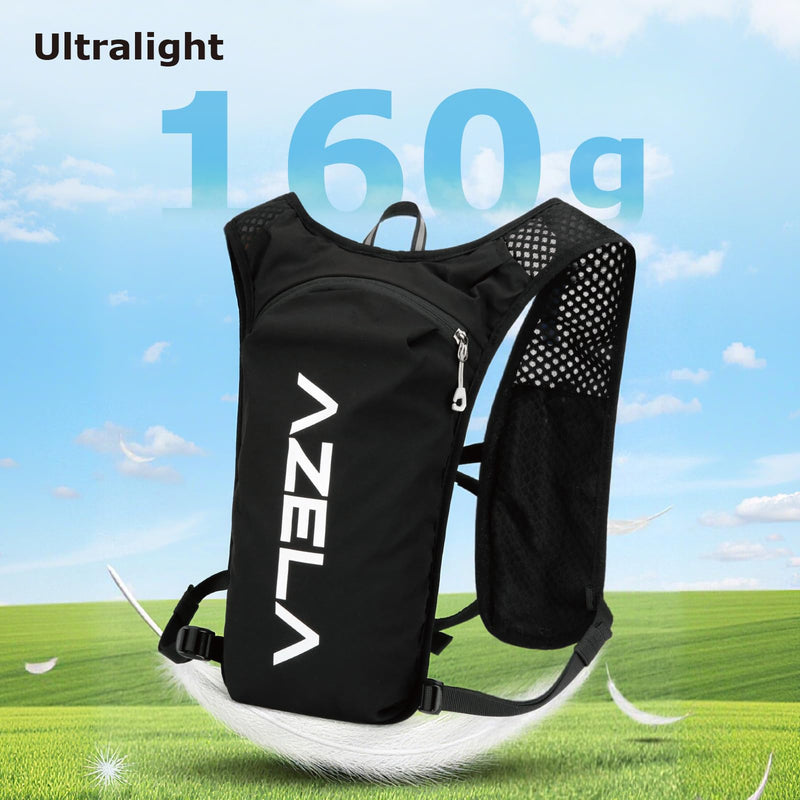 YAPJEB Lightweight Hydration Pack Backpack Vest, Optional 1.5L 2L BPA Free Water Bladder - Leakproof Breathable for Men Women Running Hiking Cycling Marathon 01 Black(Only Vest) - BeesActive Australia