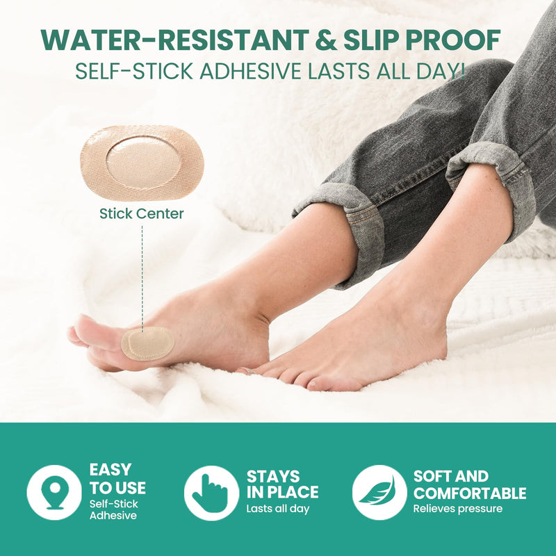 Welnove Bunion Pads to Wear with Shoes - 27 Pcs Moleskin for Feet - Water-Resistant - Bunion Pain Relief Cushions for All-Day Comfort & Protection (Multi-Size)