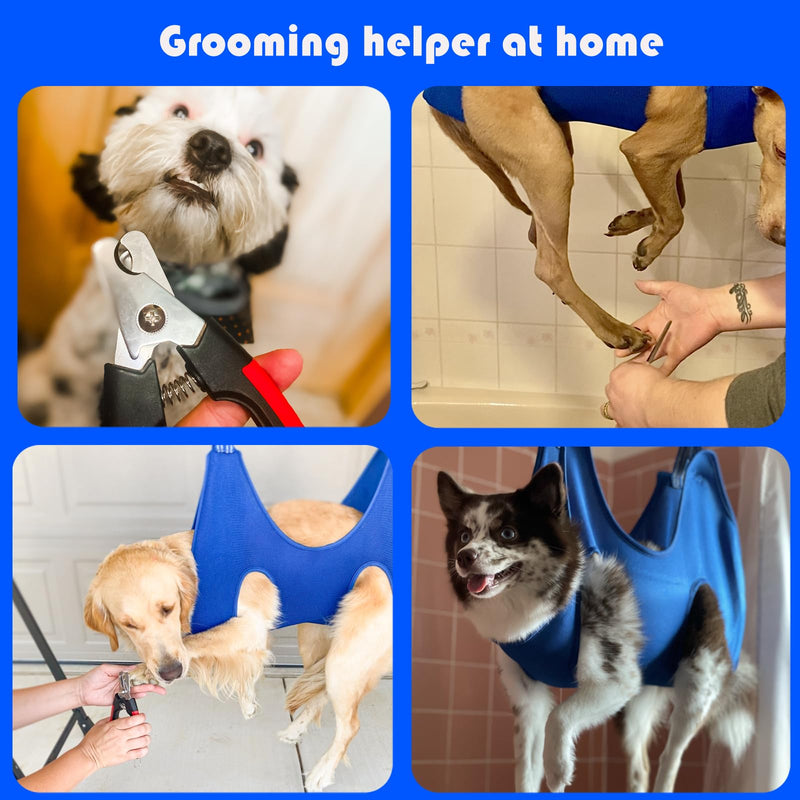 Guzekier Dog Grooming Hammock for Trim Nail, Dog Sling for Grooming, Dog Hammock Restraint Bag with Nail Clippers/Trimmer, Nail File, Pet Comb,Ear/Eye Care (Weight: 20-45 LBS) M（Weight：25-45LB）