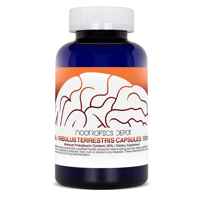 Nootropics Depot Tribulus Extract Capsules | 500mg | 20% Protodioscin | Tribulus terrestris | Fitness, Mood, & Vitality | 60 Count 60 Count (Pack of 1) - BeesActive Australia