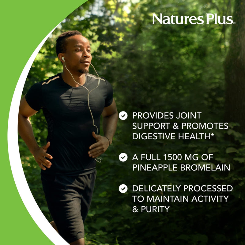 NaturesPlus Ultra Bromelain - 60 Tablets - 1500 mg of Pineapple Bromelain - Supports Digestive Health, Joint Support & More - 60 Servings