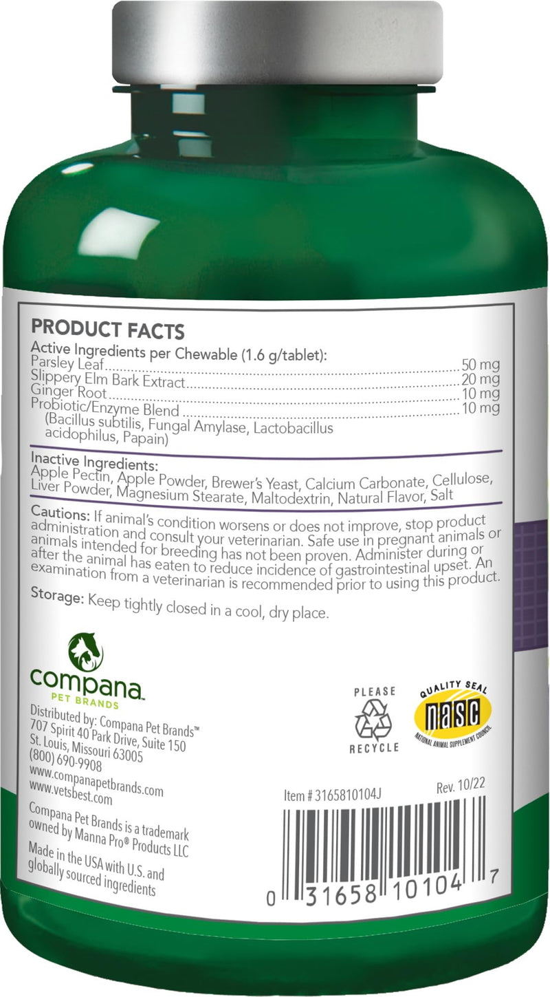 Vet's Best Gas Busters Dog Supplements for Gas Relief and Digestion Aid, 90 Chewable Tablets, USA Made - BeesActive Australia