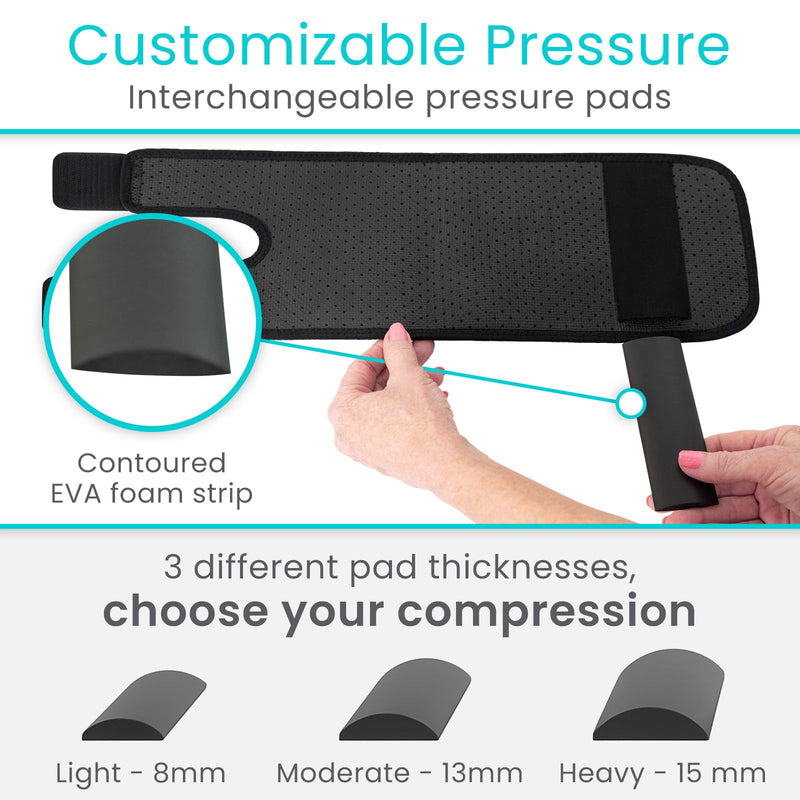 Vive Shin Splint Compression Wrap (Pair) - Adjustable Brace for Pain Relief, Support and Recovery - Lower Calf Compression Sleeve - for Medial Tibial Stress Syndrome and Anterior Shin Splints (Black) Black