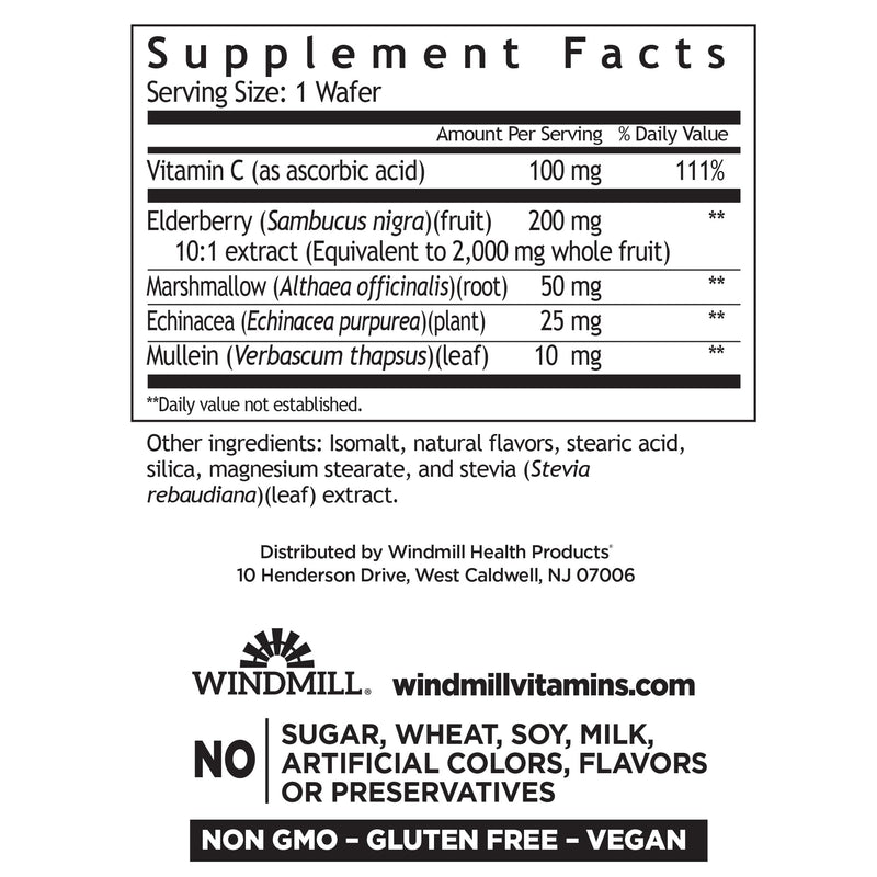 Windmill Elderberry with Vitamin C & Echinacea Capsules 60 Ea