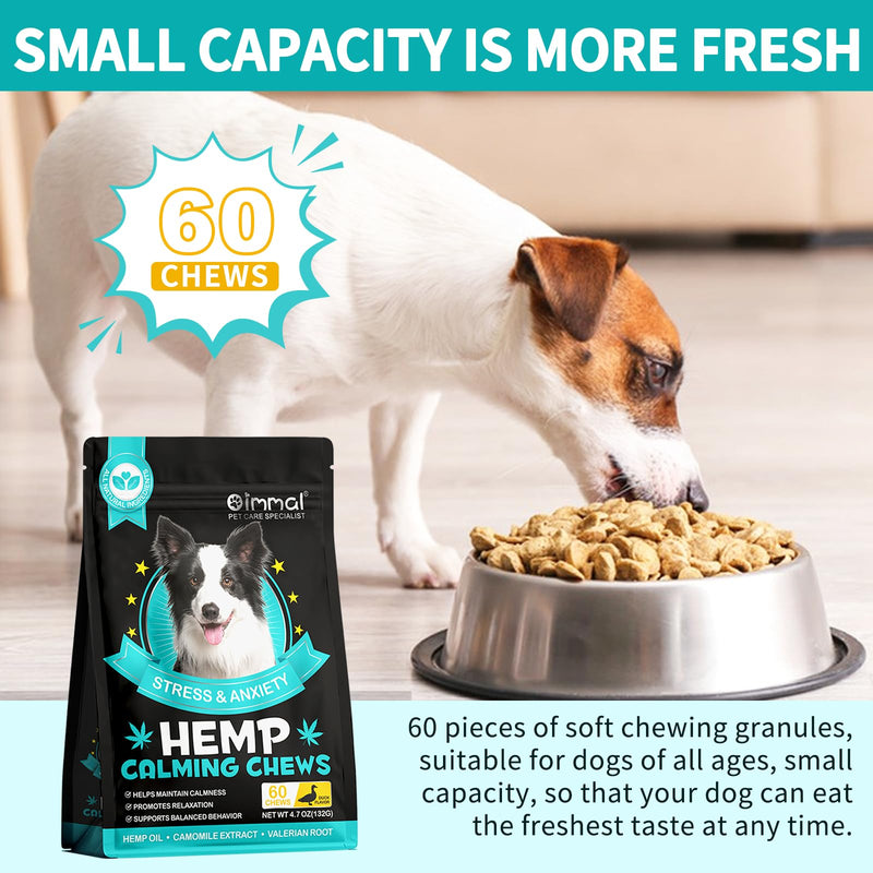 Calming Chews for Dogs(Chicken 60PCS),100% Natural Ingredients Dogs Calming Treats,Helps Dog Anxiety & Stress Relief, Separation and Barking,for All Breeds & Sizes 4.7oz(132g) Chicken