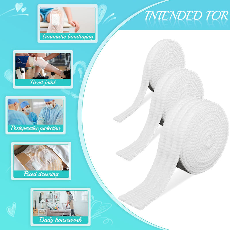 Treela 3 Rolls 3 Size Fix Net Tubular Bandage Elastic Retainer Net Wound Dressing Family Variety Pack for Home Storage, Small Extremities and Large Extremities, Fingers and Toes, 5.5 Yard Long